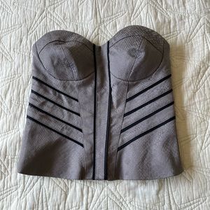 Bebe NWOT Grey and Black Snakeskin Corset Bustier size XS Vintage Y2k